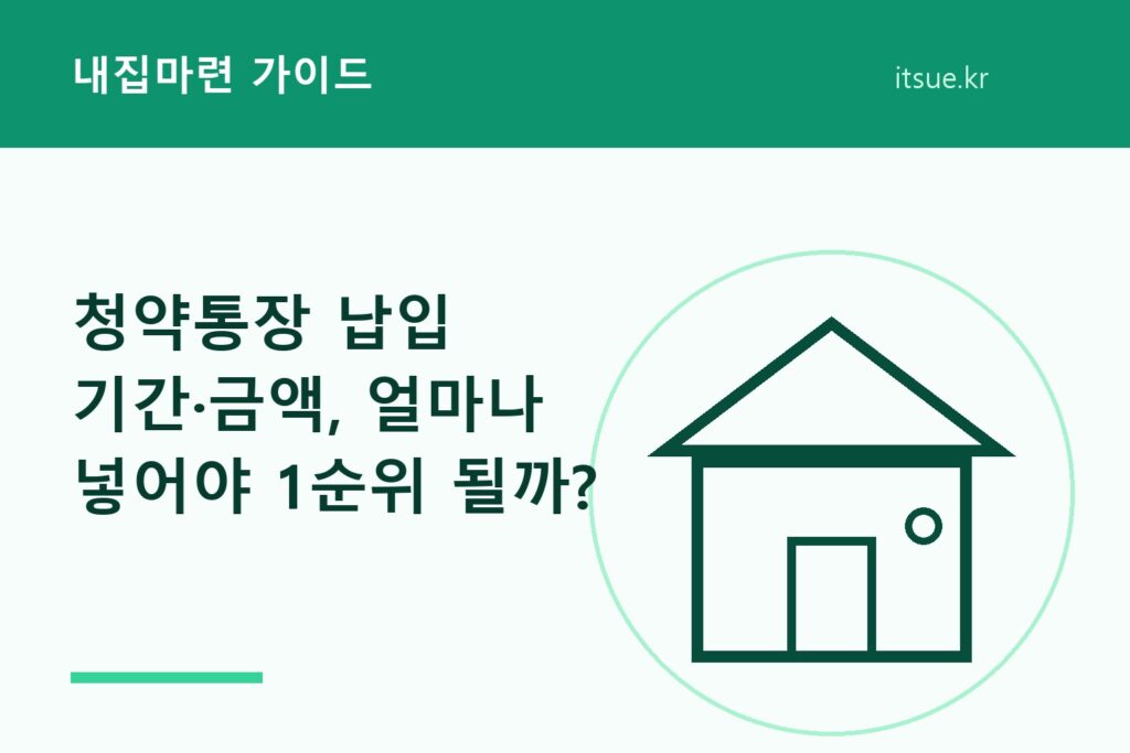 청약통장 납입 기간·금액, 얼마나 넣어야 1순위 될까?